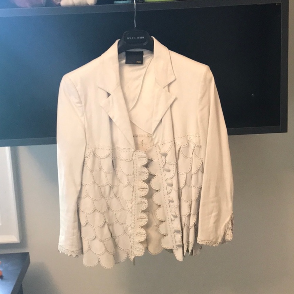 Fendi Cream Leather Jacket